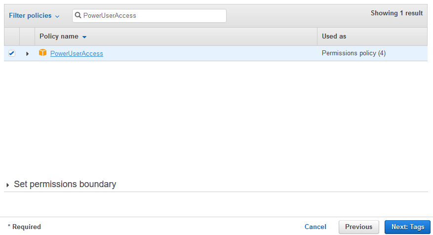 Amazon Redshift Data Lake Export - Policy